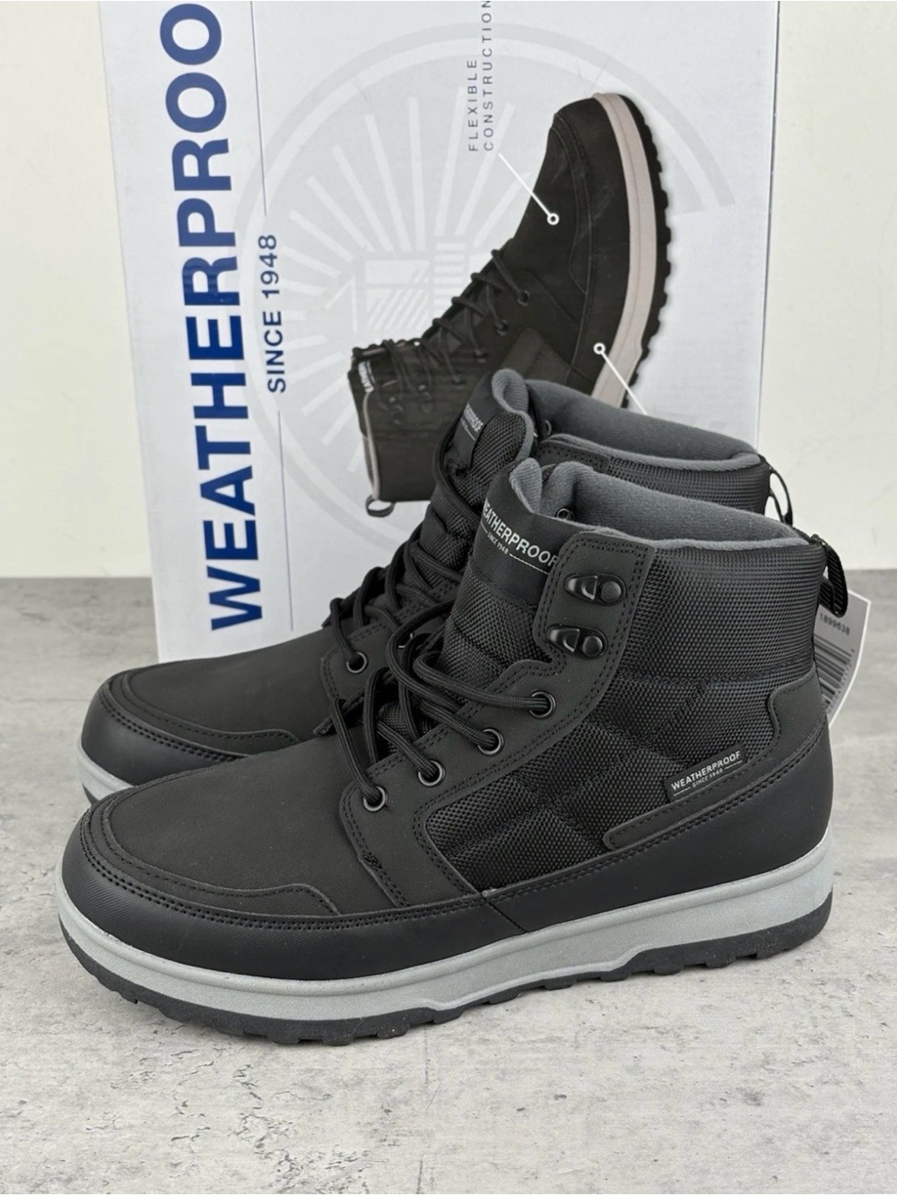 Weatherproof Jenkins Men's Boots Size 8 Black Waterproof Insulated Sneaker Boot
